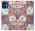 W3716 Motif floral rose Etui Coque Housse et Flip Housse Cuir pour iPhone 12 mini