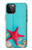 W3428 Aqua Bois Coquille d'étoile de mer Etui Coque Housse et Flip Housse Cuir pour iPhone 12 Pro Max