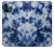 W3439 Tissu Indigo Tie Dye Etui Coque Housse et Flip Housse Cuir pour iPhone 12 Pro Max