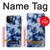 W3439 Tissu Indigo Tie Dye Etui Coque Housse et Flip Housse Cuir pour iPhone 12 Pro Max