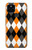 W3421 Noir Orange Blanc Argyle Plaid Etui Coque Housse et Flip Housse Cuir pour Google Pixel 5