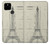 W3474 Dessin Architectural Eiffel Etui Coque Housse et Flip Housse Cuir pour Google Pixel 4a 5G