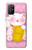 W3025 Rose Maneki Neko chat chanceux Etui Coque Housse et Flip Housse Cuir pour OnePlus 8T