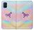 W3203 Arc en ciel Licorne Etui Coque Housse et Flip Housse Cuir pour Samsung Galaxy M51