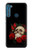W3753 Roses de crâne gothique sombre Etui Coque Housse et Flip Housse Cuir pour Motorola One Fusion+