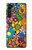 W3281 Motif coloré Hippie Fleurs Etui Coque Housse et Flip Housse Cuir pour Motorola Edge