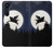 W3289 Cochon Volant Pleine Lune Nuit Etui Coque Housse et Flip Housse Cuir pour Motorola Edge