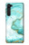 W3399 Vert Marbre Imprimer Graphique Etui Coque Housse et Flip Housse Cuir pour Motorola Edge