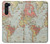 W3418 Carte du monde millésimé Etui Coque Housse et Flip Housse Cuir pour Motorola Edge