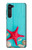 W3428 Aqua Bois Coquille d'étoile de mer Etui Coque Housse et Flip Housse Cuir pour Motorola Edge