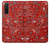 W3354 Rouge classique Bandana Etui Coque Housse et Flip Housse Cuir pour Sony Xperia 5 II