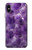 W3713 Graphique violet améthyste à quartz imprimé Etui Coque Housse et Flip Housse Cuir pour iPhone X, iPhone XS