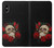 W3753 Roses de crâne gothique sombre Etui Coque Housse et Flip Housse Cuir pour iPhone X, iPhone XS