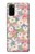 W3688 Motif d'art floral floral Etui Coque Housse et Flip Housse Cuir pour Samsung Galaxy S20