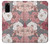 W3716 Motif floral rose Etui Coque Housse et Flip Housse Cuir pour Samsung Galaxy S20