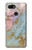 W3717 Imprimé graphique en marbre bleu pastel or rose Etui Coque Housse et Flip Housse Cuir pour Google Pixel 3