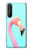 W3708 Flamant rose Etui Coque Housse et Flip Housse Cuir pour Sony Xperia 1 II