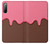 W3754 Cornet de crème glacée à la fraise Etui Coque Housse et Flip Housse Cuir pour Sony Xperia 10 II