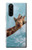 W3680 Girafe de sourire mignon Etui Coque Housse et Flip Housse Cuir pour Sony Xperia 5