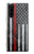 W3687 Drapeau américain de pompier mince ligne rouge Etui Coque Housse et Flip Housse Cuir pour Sony Xperia 5
