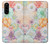 W3705 Fleur florale pastel Etui Coque Housse et Flip Housse Cuir pour Sony Xperia 5