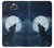 W3693 Pleine lune du loup blanc sinistre Etui Coque Housse et Flip Housse Cuir pour Sony Xperia 10 Plus