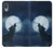 W3693 Pleine lune du loup blanc sinistre Etui Coque Housse et Flip Housse Cuir pour Sony Xperia L3