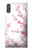 W3707 Fleur de cerisier rose fleur de printemps Etui Coque Housse et Flip Housse Cuir pour Sony Xperia XZ