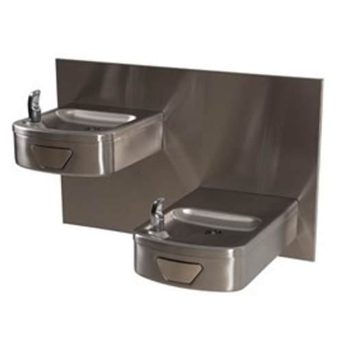 Rounded Box Barrier-Free Wall Mount Bi-Level Drinking Fountain