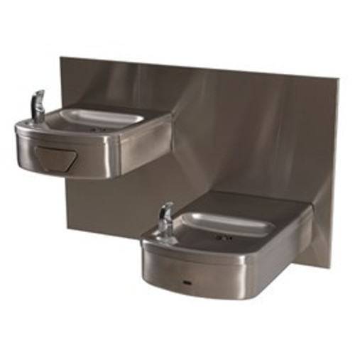 Rounded Box Barrier-Free Wall Mount Bi-Level Drinking Fountain