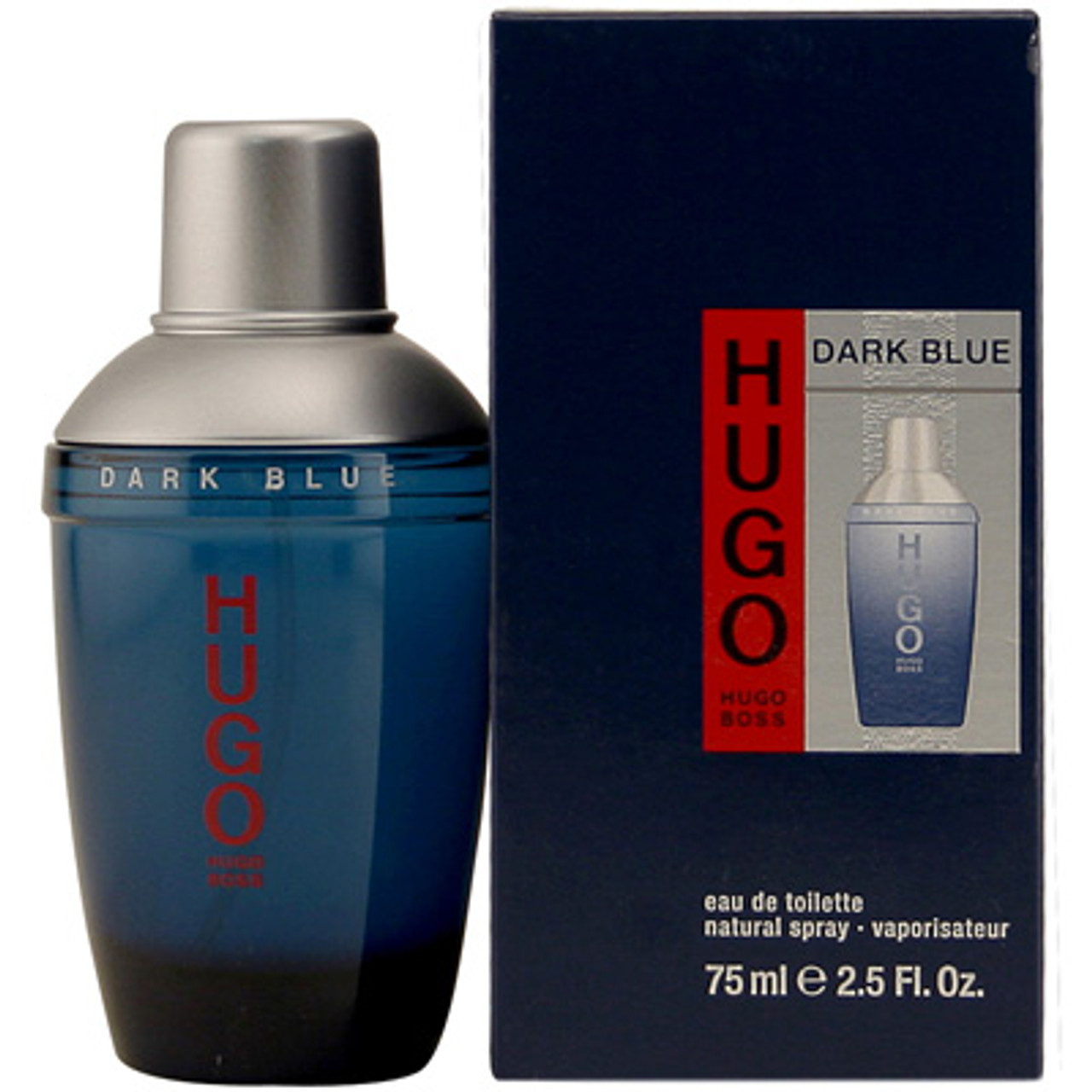 perfume dark blue bottle