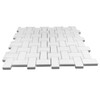 Polished Dolomite Marble Basketweave Mosaic Tile with  Dolomite Dots