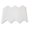 1x3 Herringbone Mosaic Tile Polished Dolomite Marble