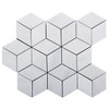 Dolomite Marble Rhombus 3D Cube Diamond Mosaic Tile Polished