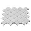 Polished Dolomite Marble Fish Scale Fan Shaped Sea Shell Mosaic Tile