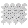 Dolomite Marble Fish Scale Fan Shaped Sea Shell Mosaic Tile Polished