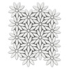 Dolomite Marble With Dolomite Accent Daisy Flower Waterjet Mosaic Tile Honed