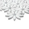 Mosaic Dolomite Marble With Bardiglio Gray Accent Daisy Flower Waterjet Tile Honed