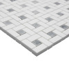 Target Pinwheel Dolomite Marble Mosaic Tile with Bardiglio Gray Dots Honed