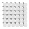 Dolomite Marble Octagon with Carrara Dots Mosaic Tile Honed