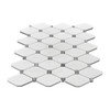 Honed Dolomite Marble Long Octagon Rhomboid with Bardiglio Dots Mosaic Tile