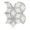 Dolomite Marble with Carrara White Leaf La Fleur Waterjet Mosaic Tile Honed