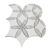 Honed Dolomite Marble with Carrara White Leaf La Fleur Waterjet Mosaic Tile