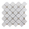 Dotty Mosaic Dolomite Marble Tile with Crema Dots Honed