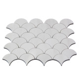 Polished Dolomite Marble Fish Scale Fan Shaped Sea Shell Mosaic Tile