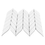 Polished Dolomite Marble Leaf Shape Mosaic Tile