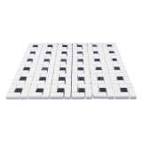 Honed Dolomite Marble Target Pinwheel Mosaic Tile with Nero Marquina Black Dots