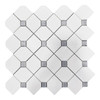 Dolomite Marble Dotty with Bardiglio Dots Mosaic Tile Honed
