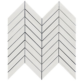 Dolomite Marble 1" x 4" Chevron Mosaic Tile Polished