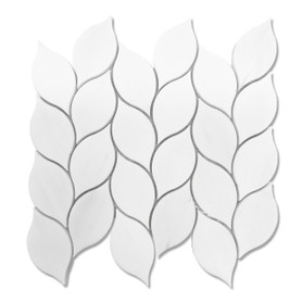 Dolomite Marble Orchid Leaf Mosaic Tile Honed